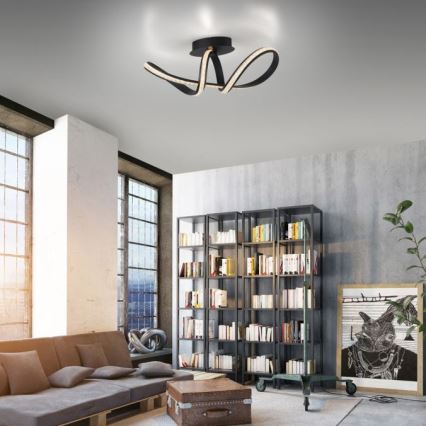 JUST LIGHT. 8475-18 - LED Aptumšojama virsapmetuma lustra BRILLA LED/29W/230V melna