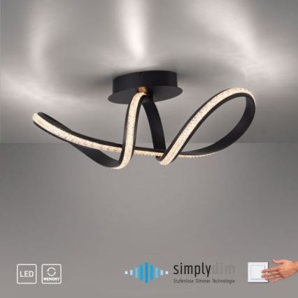 JUST LIGHT. 8475-18 - LED Aptumšojama virsapmetuma lustra BRILLA LED/29W/230V melna