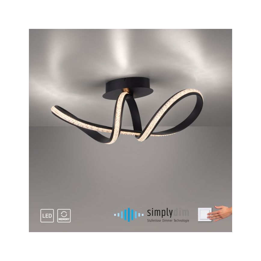 JUST LIGHT. 8475-18 - LED Aptumšojama virsapmetuma lustra BRILLA LED/29W/230V melna