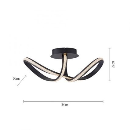 JUST LIGHT. 8475-18 - LED Aptumšojama virsapmetuma lustra BRILLA LED/29W/230V melna