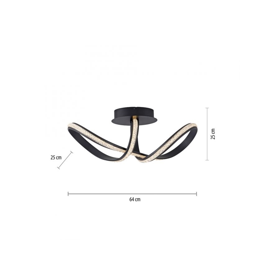 JUST LIGHT. 8475-18 - LED Aptumšojama virsapmetuma lustra BRILLA LED/29W/230V melna