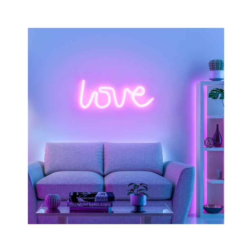JUST LIGHT. 85021-87 - LED Neona sienas dekors NEON LED/6,5W/5V Love