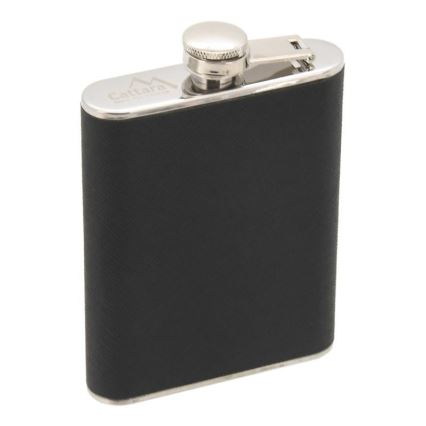 Kabatas flakons ar cigāru futrālīti 175 ml melna