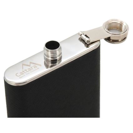 Kabatas flakons ar cigāru futrālīti 175 ml melna