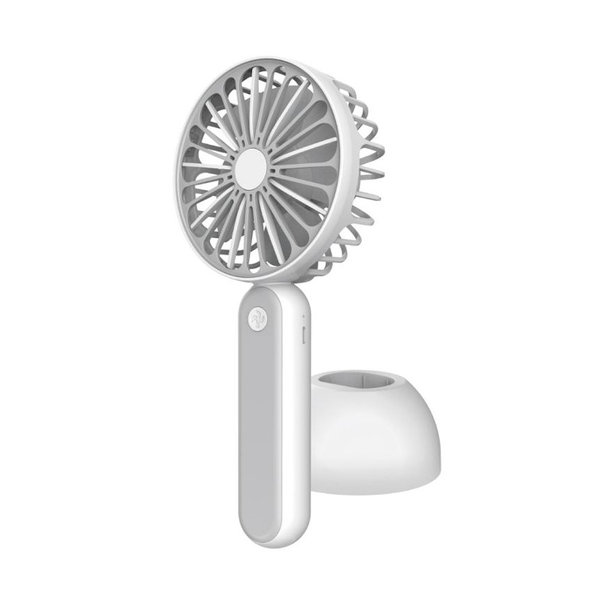 Kabatas ventilators 1200 mA/3,7V USB pelēks/balts