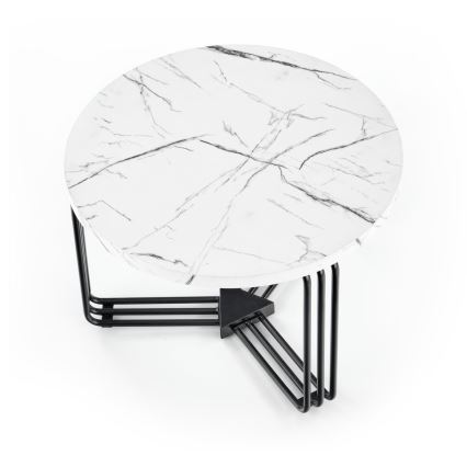 Kafijas galdiņš ANTICA 41x55 cm melna/marmora dekors