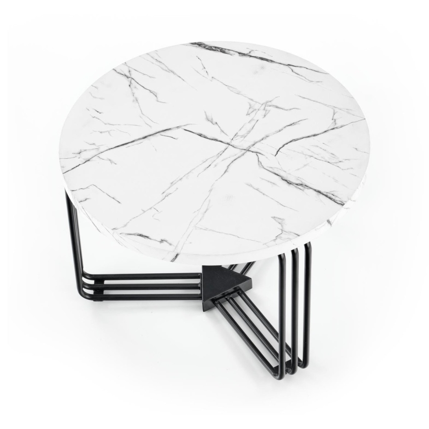 Kafijas galdiņš ANTICA 41x55 cm melna/marmora dekors