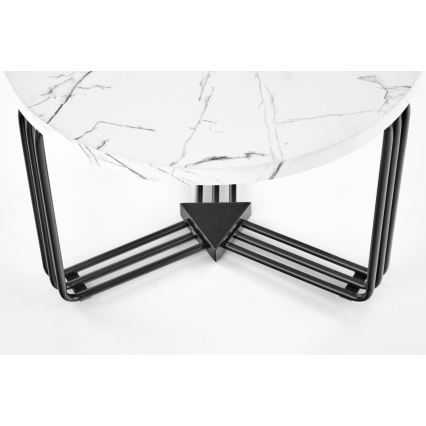 Kafijas galdiņš ANTICA 41x55 cm melna/marmora dekors