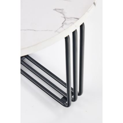 Kafijas galdiņš ANTICA 41x55 cm melna/marmora dekors