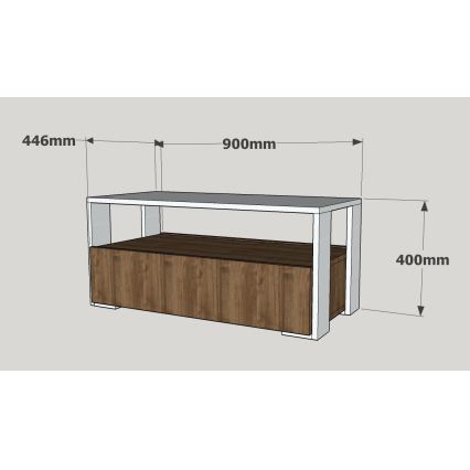 Kafijas galdiņš BALINA 40x90 cm balts