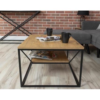 Kafijas galdiņš BASICLOFT 40x80 cm melns/brūns