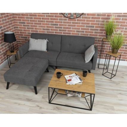 Kafijas galdiņš BASICLOFT 40x80 cm melns/brūns