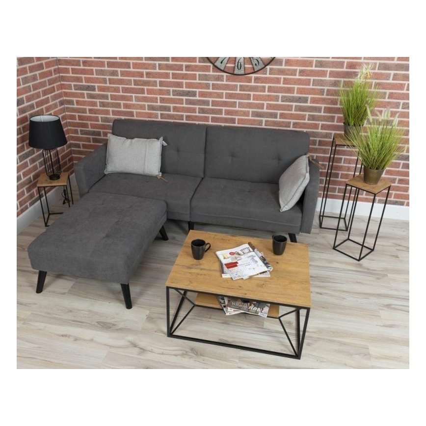 Kafijas galdiņš BASICLOFT 40x80 cm melns/brūns
