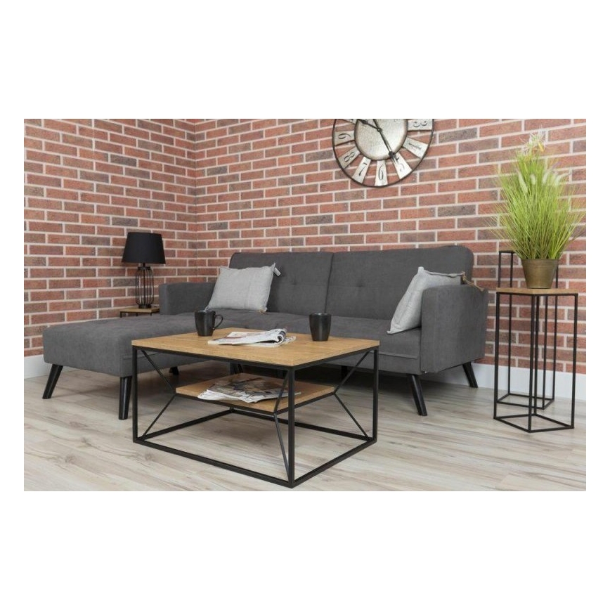 Kafijas galdiņš BASICLOFT 40x80 cm melns/brūns