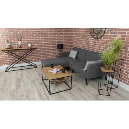 Kafijas galdiņš BASICLOFT 40x80 cm melns/brūns