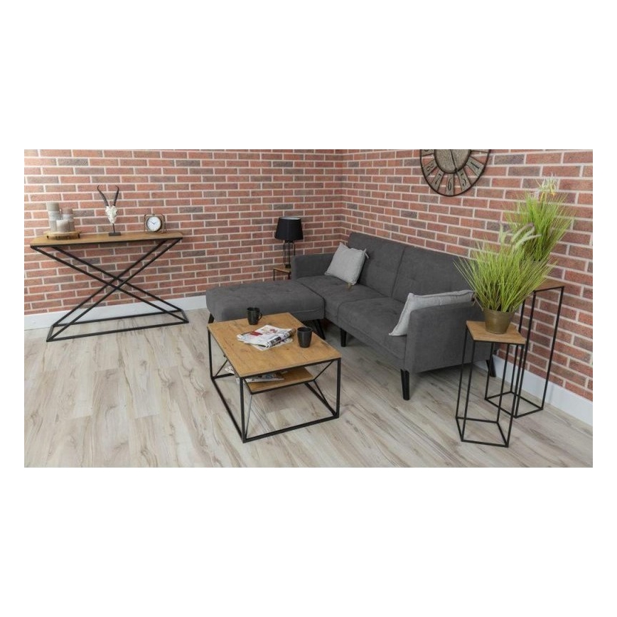 Kafijas galdiņš BASICLOFT 40x80 cm melns/brūns
