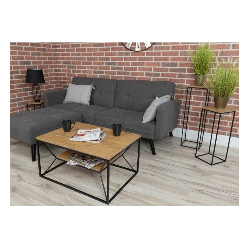 Kafijas galdiņš BASICLOFT 40x80 cm melns/brūns