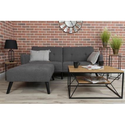 Kafijas galdiņš BASICLOFT 40x80 cm melns/brūns