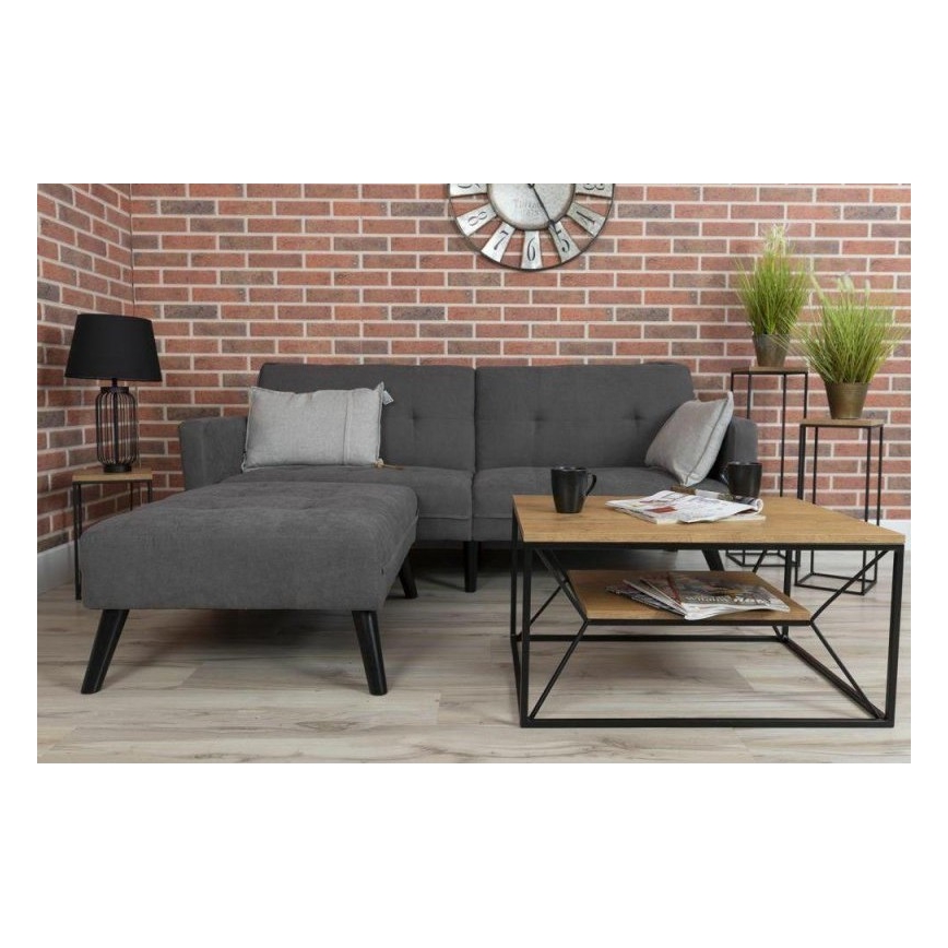 Kafijas galdiņš BASICLOFT 40x80 cm melns/brūns