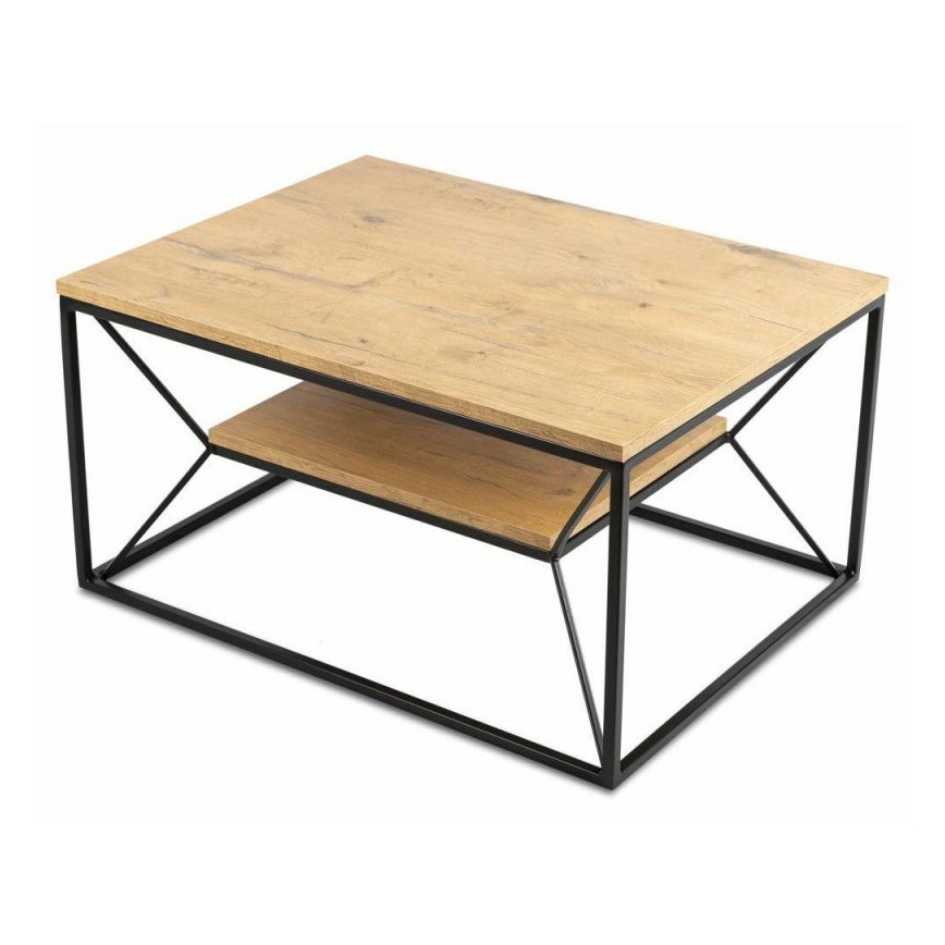 Kafijas galdiņš BASICLOFT 40x80 cm melns/brūns