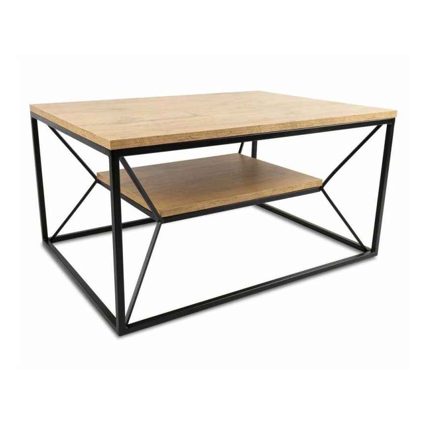 Kafijas galdiņš BASICLOFT 40x80 cm melns/brūns