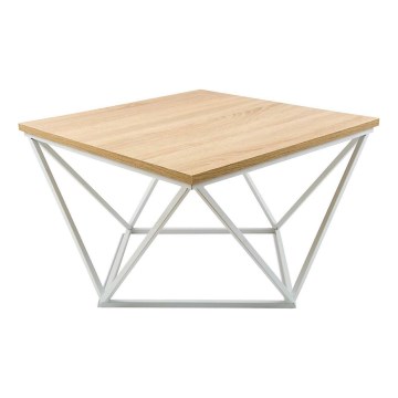 Kafijas galdiņš CURVED 60x60 cm balta/bēša