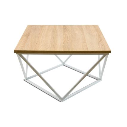 Kafijas galdiņš CURVED 60x60 cm balta/bēša