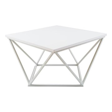 Kafijas galdiņš CURVED 60x60 cm balta