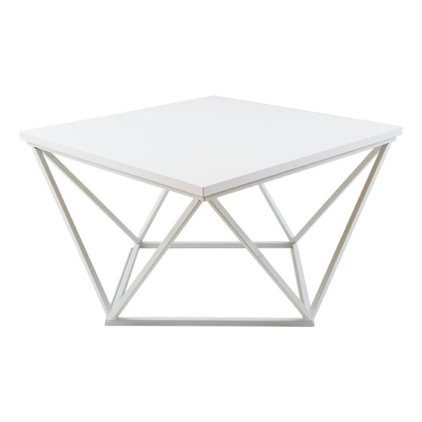 Kafijas galdiņš CURVED 60x60 cm balta