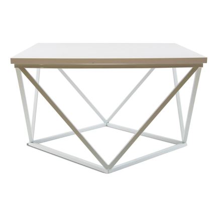 Kafijas galdiņš CURVED 60x60 cm balta