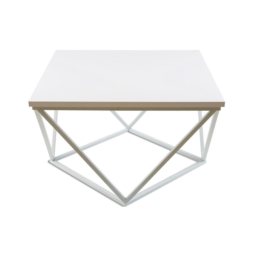 Kafijas galdiņš CURVED 60x60 cm balta