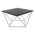 Kafijas galdiņš CURVED 60x60 cm balta/melna