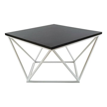 Kafijas galdiņš CURVED 60x60 cm balta/melna