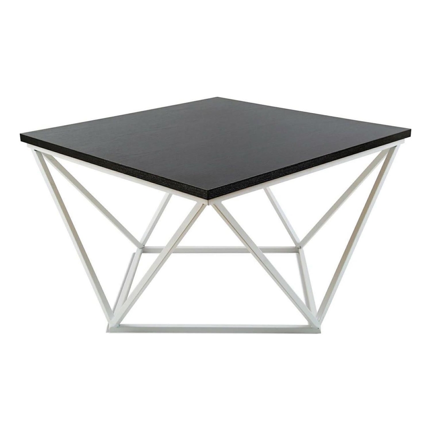 Kafijas galdiņš CURVED 60x60 cm balta/melna