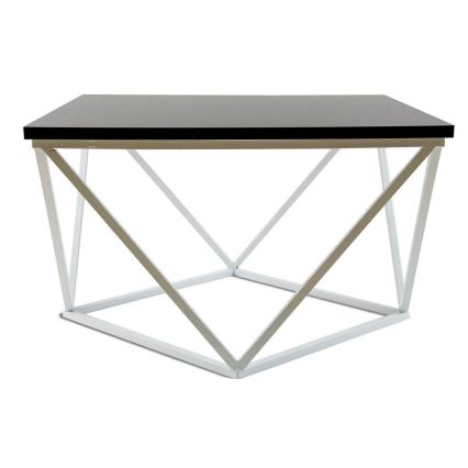Kafijas galdiņš CURVED 60x60 cm balta/melna