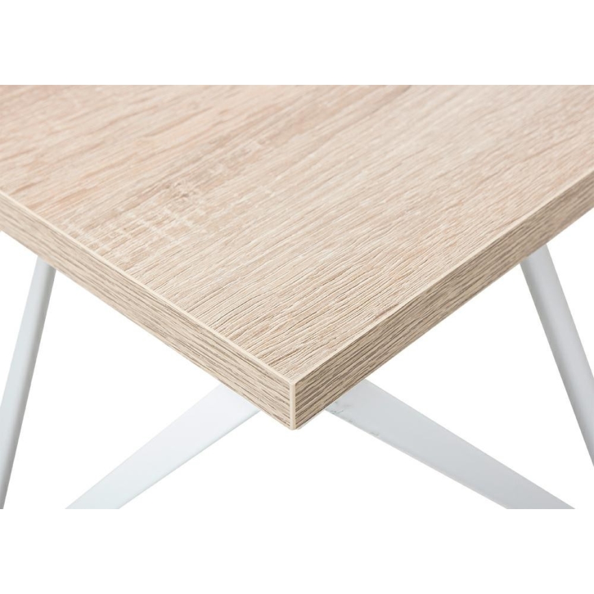 Kafijas galdiņš CURVED 62x62 cm balts/brūns