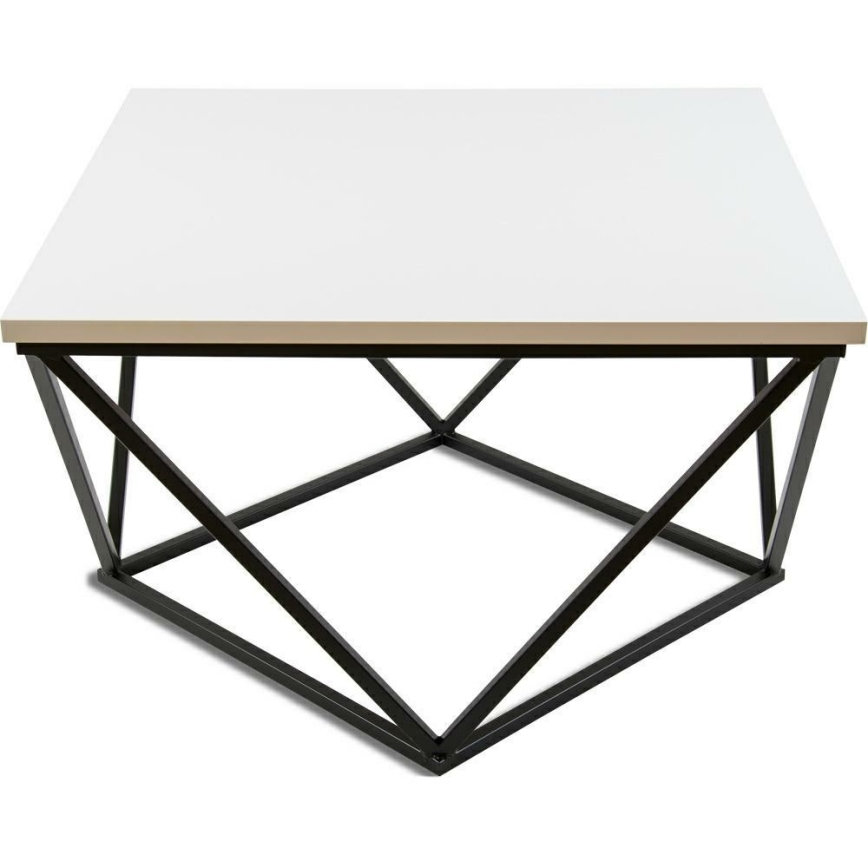 Kafijas galdiņš CURVED 62x62 cm melns/balts