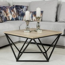 Kafijas galdiņš CURVED 62x62 cm melns/brūns