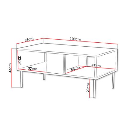 Kafijas galdiņš DECO 46x100 cm valriekstu silts
