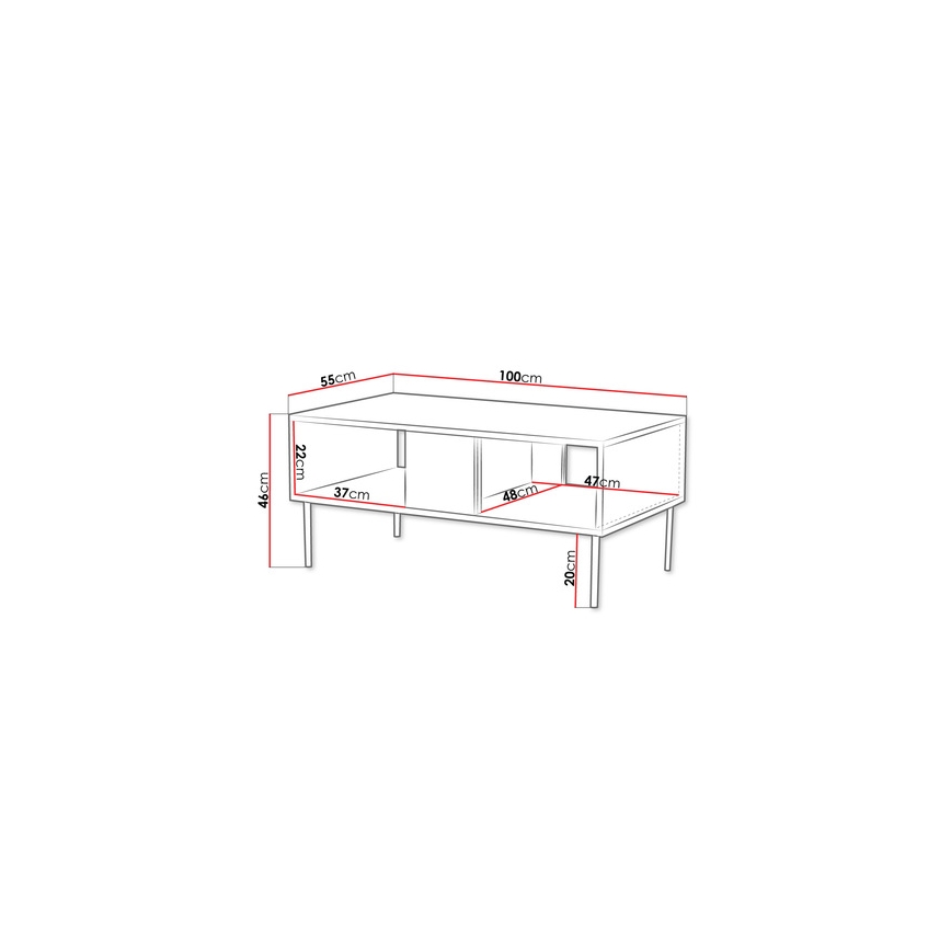 Kafijas galdiņš DECO 46x100 cm valriekstu silts