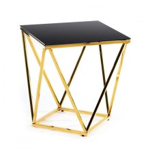 Kafijas galdiņš DIAMANTA 50x50 cm zelta/melns