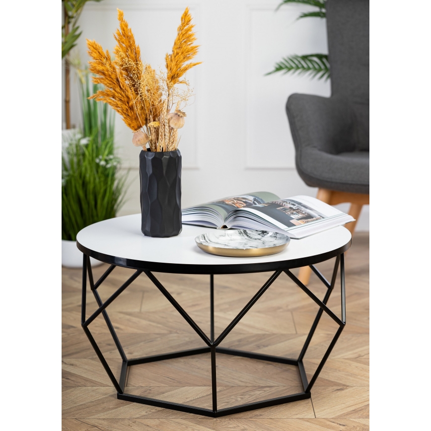 Kafijas galdiņš DIAMOND 40x70 cm balta/melna
