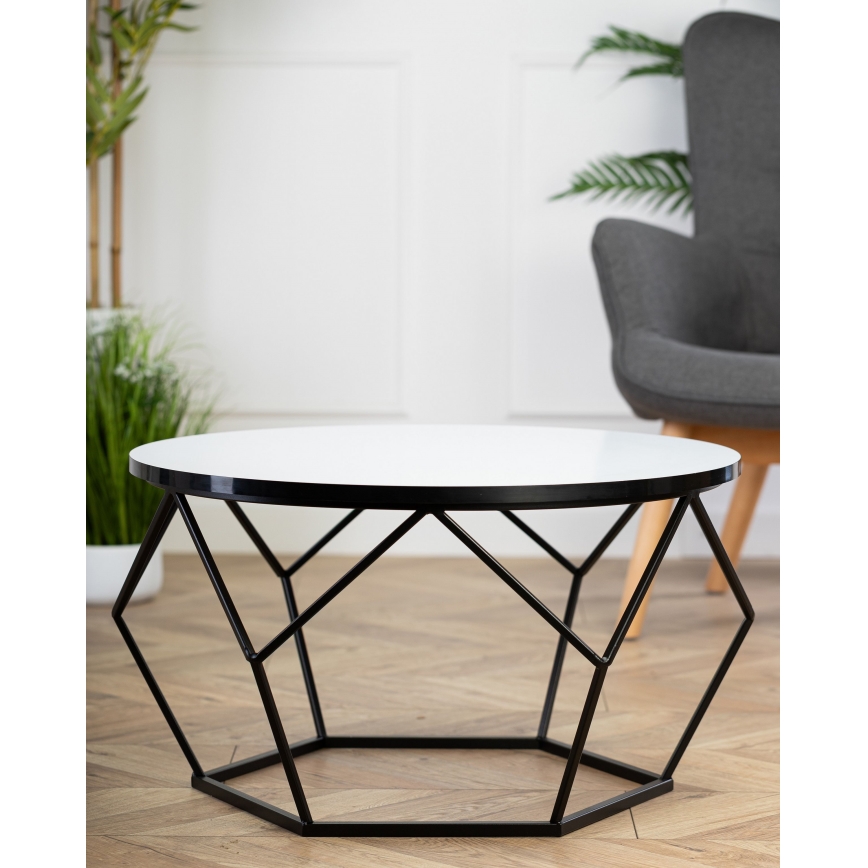 Kafijas galdiņš DIAMOND 40x70 cm balta/melna