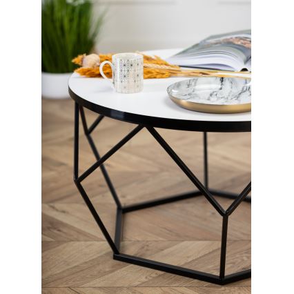 Kafijas galdiņš DIAMOND 40x70 cm balta/melna