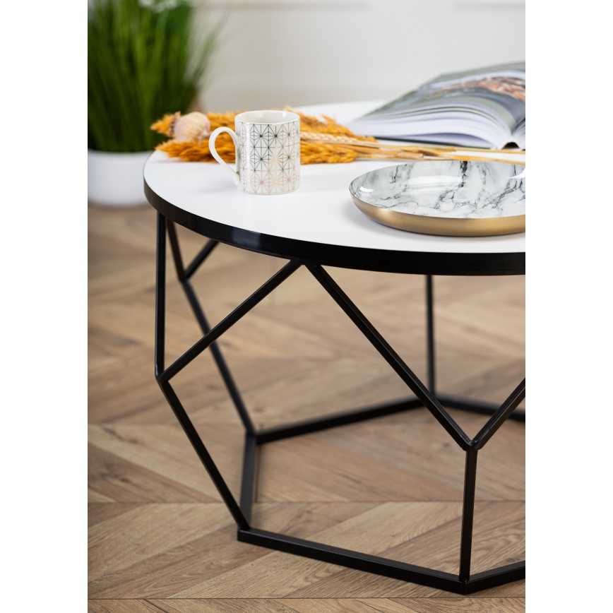 Kafijas galdiņš DIAMOND 40x70 cm balta/melna