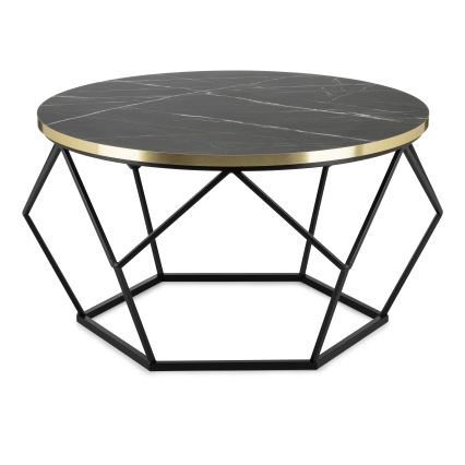 Kafijas galdiņš DIAMOND 40x70 cm melna/zelta