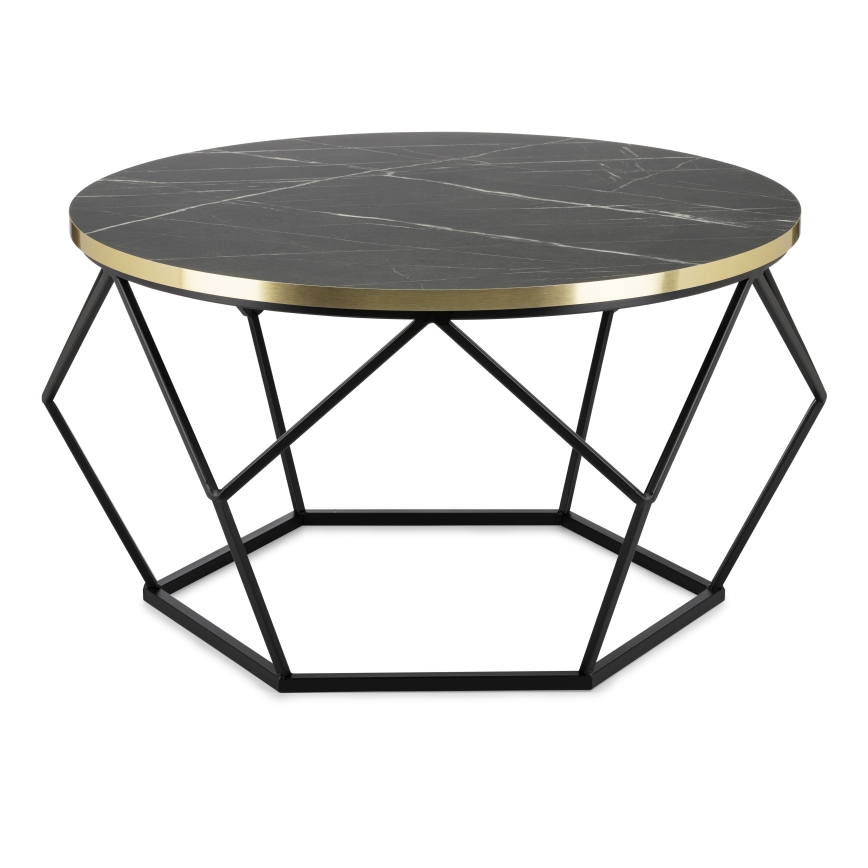 Kafijas galdiņš DIAMOND 40x70 cm melna/zelta