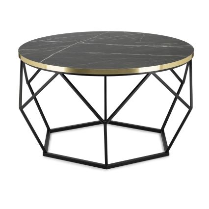 Kafijas galdiņš DIAMOND 40x70 cm melna/zelta