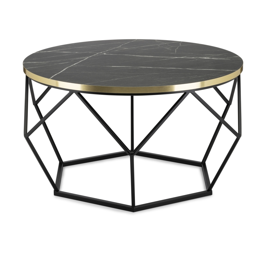Kafijas galdiņš DIAMOND 40x70 cm melna/zelta