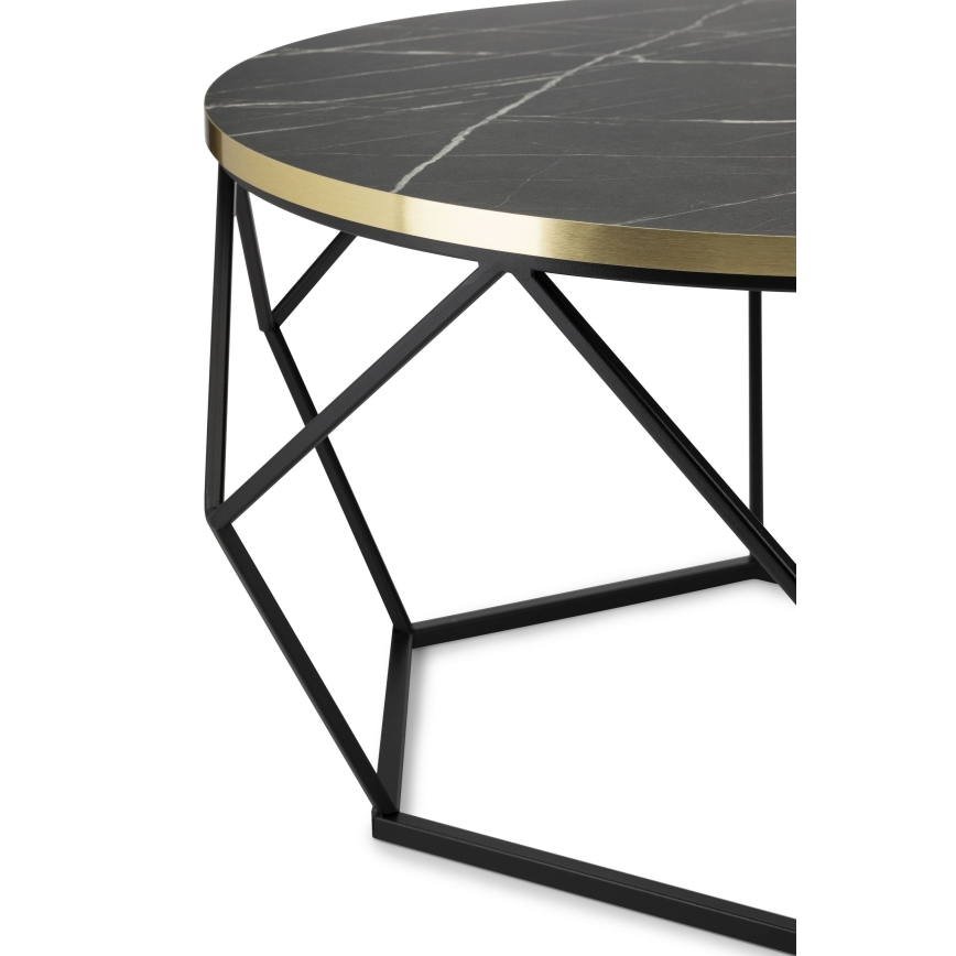 Kafijas galdiņš DIAMOND 40x70 cm melna/zelta